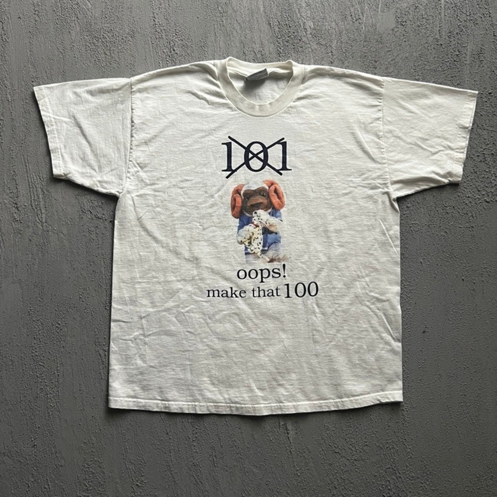 Vintage 101 Dalmatian Shirt XL White 1990s Parody Funny